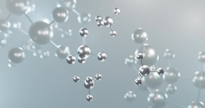 Ammonium phosphate rotating 3d molecule, molecular structure of fertilizer e342 seamless video
