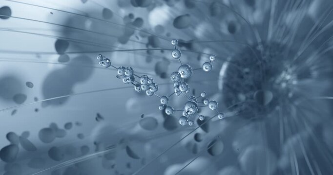 Adenosine diphosphate rotating molecular structure, 3d ball-and-stick model, looped video adenosine pyrophosphate

