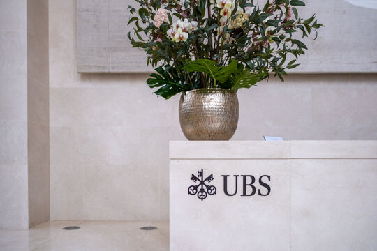 UBS bank logo office international corporate, World&rsquo;s Best Bank, Global Private Banking, professional services, Wealth Management in Germany, Frankfurt - February 3, 2025