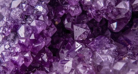 Fototapeta premium Detailed closeup of a vibrant amethyst geode crystal cluster