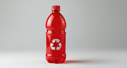 Obraz premium Red plastic bottle preform designed for recycling process