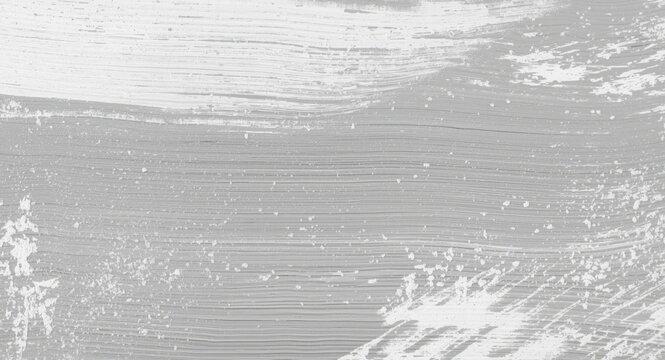 Minimal abstract texture of gray and white paint strokes with noticeable brush patterns