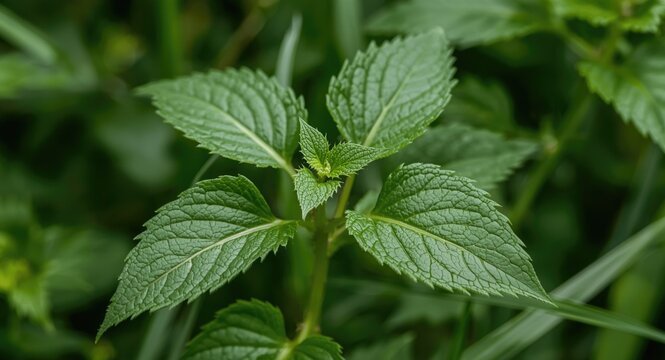 Dioecious nettle displaying fresh soft green leaves and upright catkin flowers