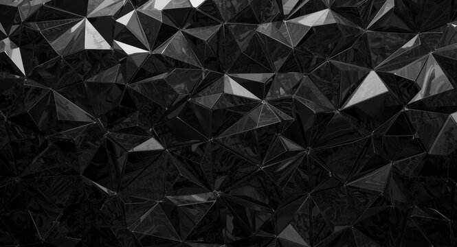 Glossy polygonal surface overlay on carbon triangle design for interior walls