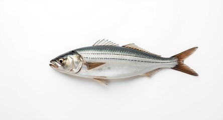 Naklejka premium Fresh mackerel isolated on smooth white studio background
