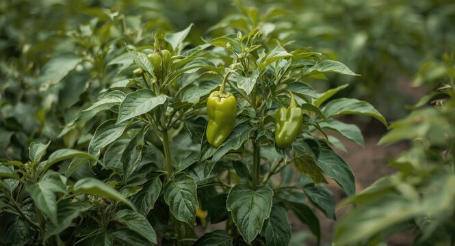 Field cultivation of Capsicum annuum leafy green and sweet peppers using organic techniques