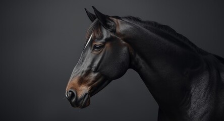 Fototapeta premium portrait of a purebred Arabian horse with intense black shade