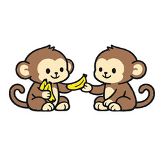Fototapeta premium baby monkey with friendly nature vector design 
