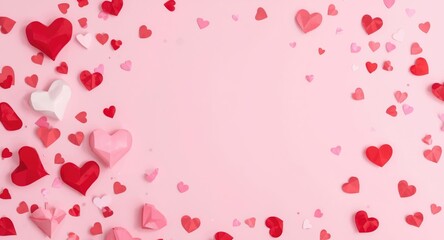 Happy Valentine Day themed background with designated copy space for messages