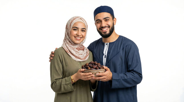 Couple Sharing Dates Together a Symbol of Hospitality and Tradition During Ramadan