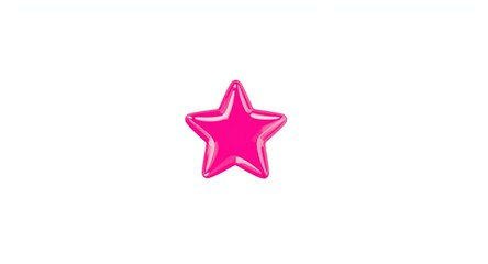 Obraz premium isolated shiny pink star sticker on flat white background