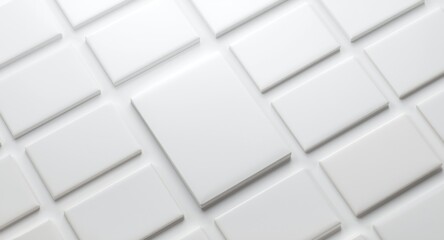 Flatlay of blank UI cards arranged with extensive white space for adaptable design elements