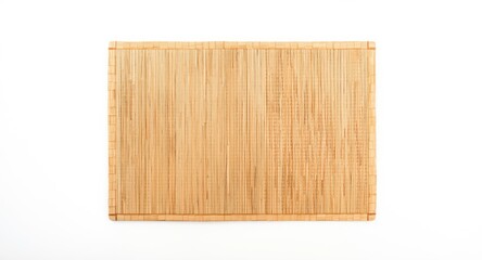 Naklejka premium Handwoven bamboo placemat resting on a bright white surface