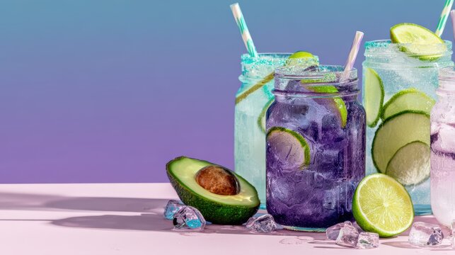 Cinco de mayo Refreshing Cocktail with Lime and Avocado - Vibrant Refreshment
