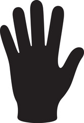 Fototapeta premium Black palm with fingers spread hand silhouette