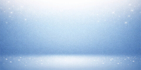 An abstract light blue background features a winter sky texture with bright clouds and frost crystals over a cold ice surface pattern for a seasonal nature wallpaper design © Julia