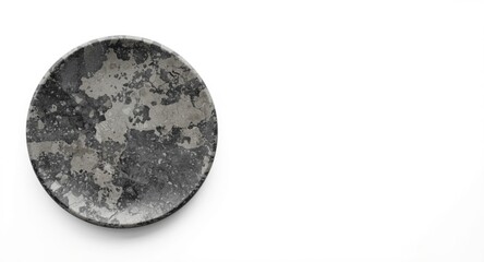 Naklejka premium Simple white backdrop displaying a flat shale plate alongside copy space