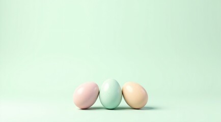beautiful easter eggs with soft background