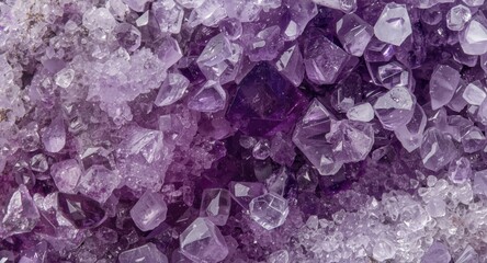 Obraz premium Natural rough amethyst quartz stone texture with vivid purple crystal details