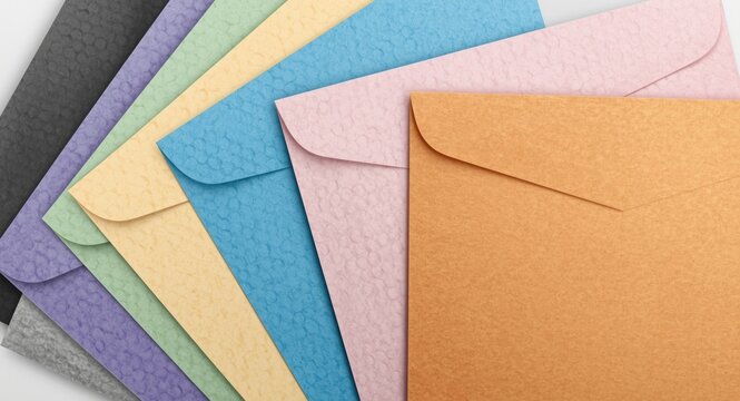 Multicolored bubble mailers assortment with blank sections for custom text ideal for packaging