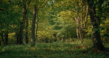 Obraz premium Serene tree-covered area highlighting conservation and environmental harmony