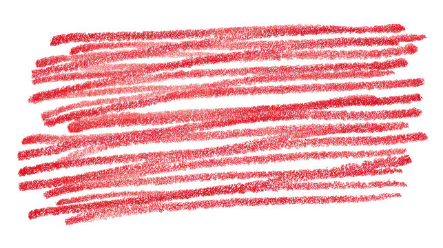 Red crayon texture drawing a rectangular shape with horizontal lines, providing a scratched doodle effect for emphasis or highlighting content on a transparent background