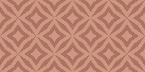 Naklejka premium Abstract geometric floral seamless pattern. Vector background in clay color. Simple oriental ornament. Elegant texture with big diamond shapes, stars, rhombuses, grid. Repeated design for decor, print