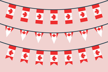 Naklejka premium Canada flag bunting icons set, Canadian flag symbols