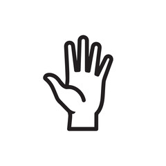 Obraz premium Open Hand Icon Line Art Simple Vector Graphic Isolated on White Background