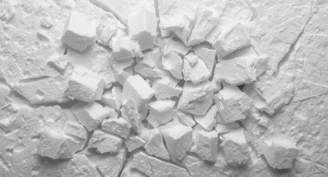 Macro texture of styrofoam background showing breakage