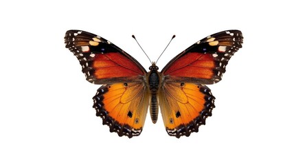 Naklejka premium Lively butterfly flying free with isolated white background