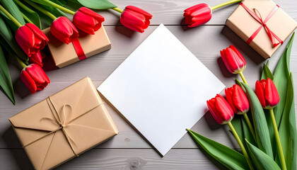 Naklejka premium Kartka - życzenia urodzinowe i na dzień kobiet