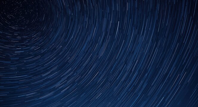 Northern hemisphere star rotation with visible star trails