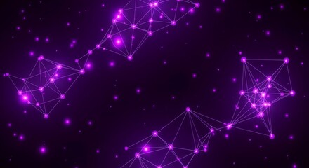 Fototapeta premium Glowing Purple Bokeh Particles and Light Dust on Dark Abstract Background