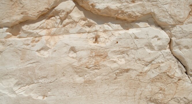 Limestone quarry rock face with fresh blast marks and exposed layers