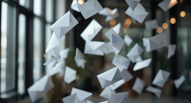 Envelopes thrown about an indoor environment