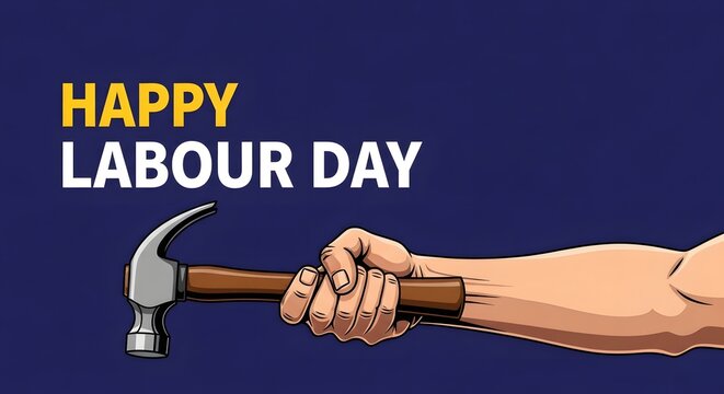 Happy labor day celebration honoring workers and labor rights