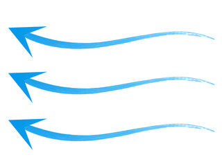 Fototapeta premium blue arrow background, Air flow arrows. Blue cold wind stream, fresh water direction, filter and conditioner system infographic transparent movement and rotation elements. Vector arrow icons set