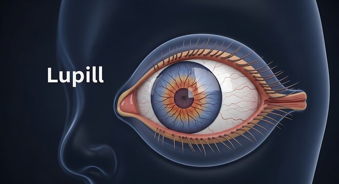 Detailed illustration of the human eye with the pupil clearly visible.