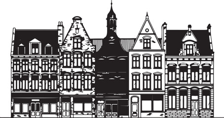 Obraz premium Coloring vector illustration of a historic building page from a book