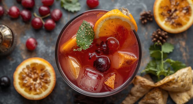 Mexican Ponche hot Christmas punch featuring piloncillo and assorted winter fruits