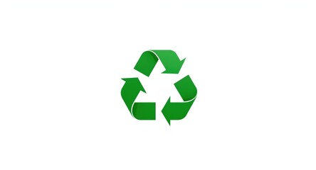 Obraz premium Isolated green recycling badge on white backdrop using clipping path