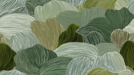 Fototapeta premium Abstract flowing lines forming a seamless organic pattern. Organic pattern featuring delicate lines creating a smooth leaf-like texture in earthy colors