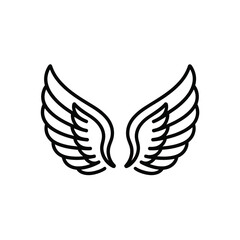 Fototapeta premium A minimalist illustration of angel wings on a white background