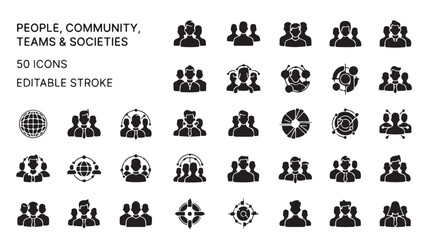Obraz premium Editable Community Icons Set