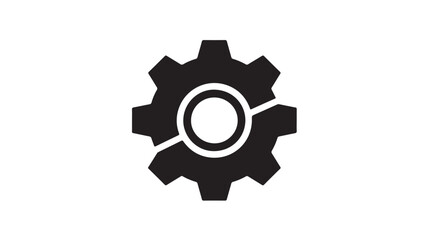 Obraz premium Black Gear Icon on White Background