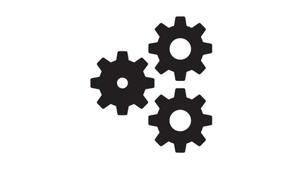Fototapeta premium Black Gears on White Background