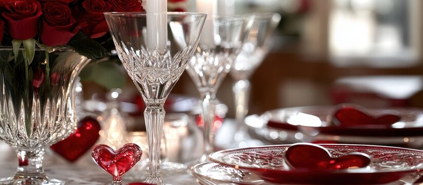 Romantic Valentine's Day Dinner Setting