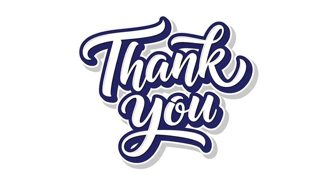 A stylized 'thank you' message in white and blue cursive font