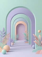 abstract, geometric, minimalist, modern, render, 3D texture, pattern, curves, layers, forms, spheres, prism